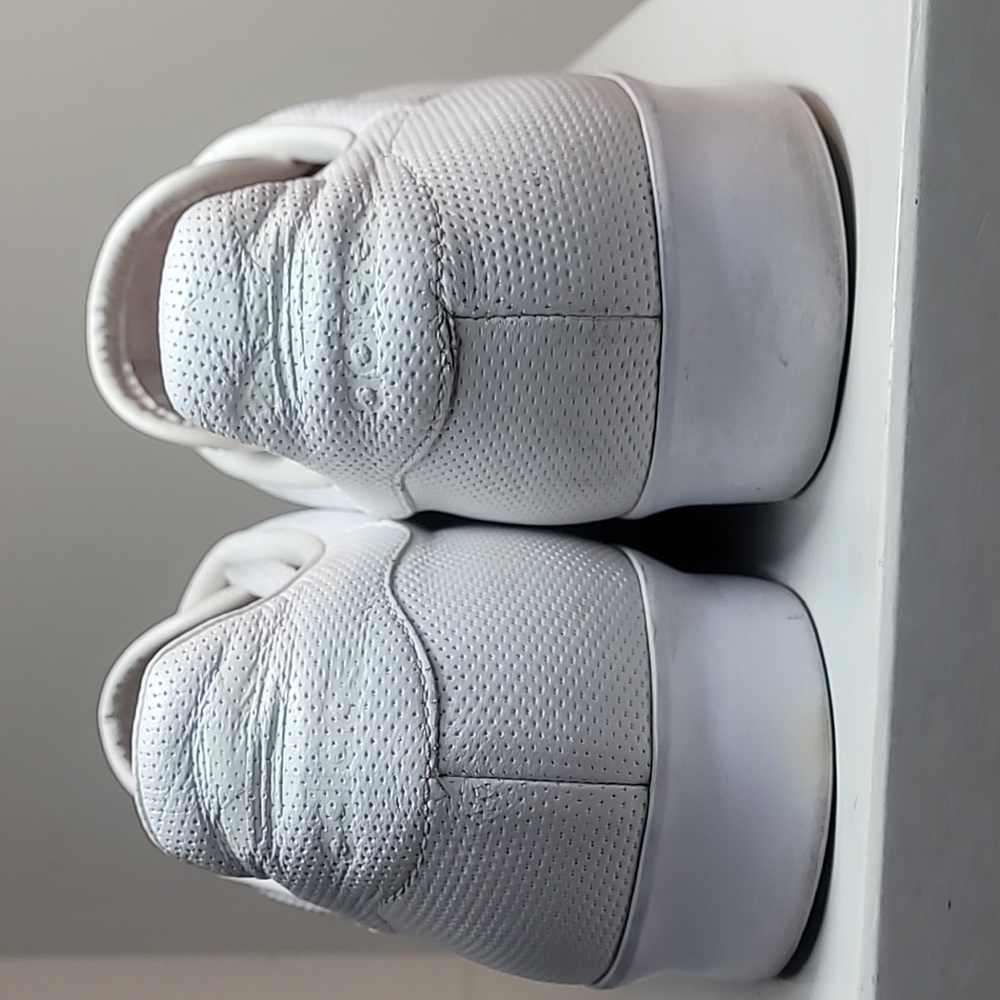 Adidas All White Leather Perforated Tennis Shoes Art Gem